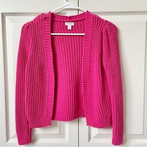 Cat & Jack Hot Pink Open-Front Knit Cardigan Sweater